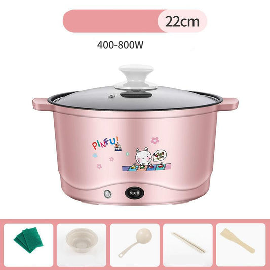 850W 22cm Non-stick Pot Electric Heat Pot Electric Boiler Wok Multifunctional Kitchen Supplies