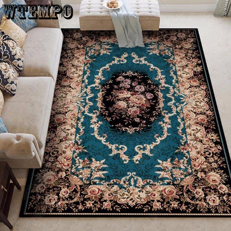 European Geometric Large Palace Vintage Carpet Non-slip Large Rug  Living Room Bedroom Rug Parlor