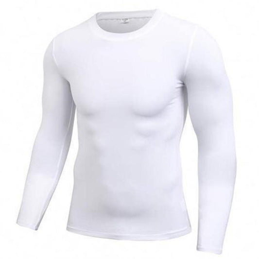 Silk Cotton Sports Tights Men's Fitness Clothing Basketball Bottoming Shirt Quick-drying Compression Long-sleeved T-shirt