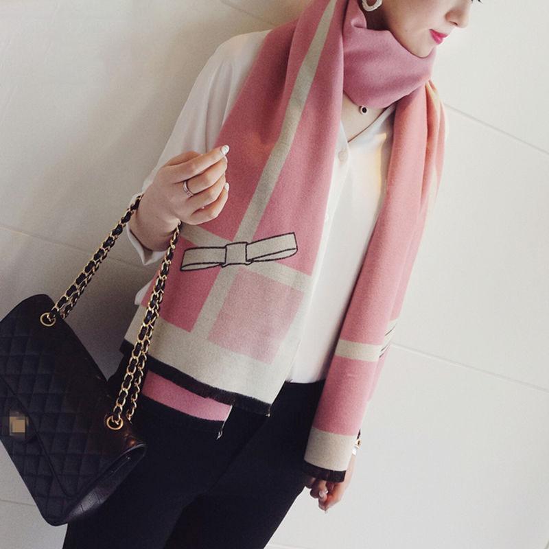 French Retro Wool Cloak Temperament Shawl Thickened Warm Student Long Plaid Double-sided Scarf Female Commuter