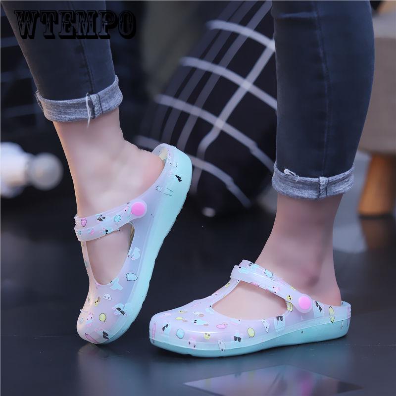 New Summer Print Female Beach Shoes Female Slippers Summer Hole Shoes Women's Shoes