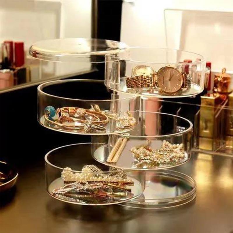 Transparent Rotating Multifunctional Jewelry Box Jewelry Storage Box Hair Ring Earrings Necklace Finishing Rack Cosmetic Box