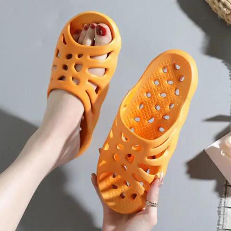 Bathroom Slippers Female Cute Non-slip Deodorant Shower Leaking Hollow Slippers Household Indoor Slippers Lightweight Non-slip