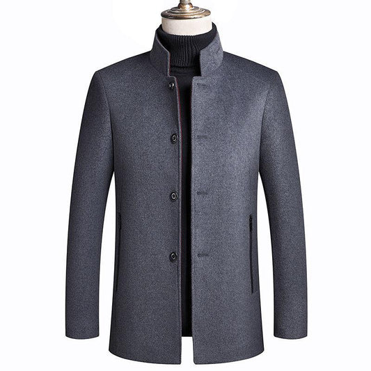 Middle-aged Men's suede jackets  Fashion Handsome Gentleman Plus Velvet Thick Cotton Jacket