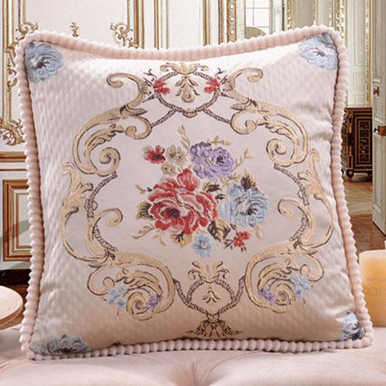 Washable Cushion Covers  European-style Printed Sofa Pillowcase Cover for  Living Room Car Pillow Cushion Lumbar Support Cover Removable