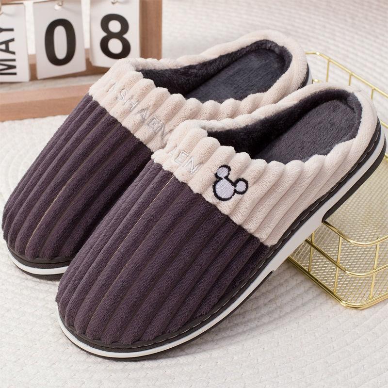 Thick-soled Non-slip Home Household Couple Slippers Unisex's Warm Thick Plush Slippers Women's Indoor Cotton Slippers