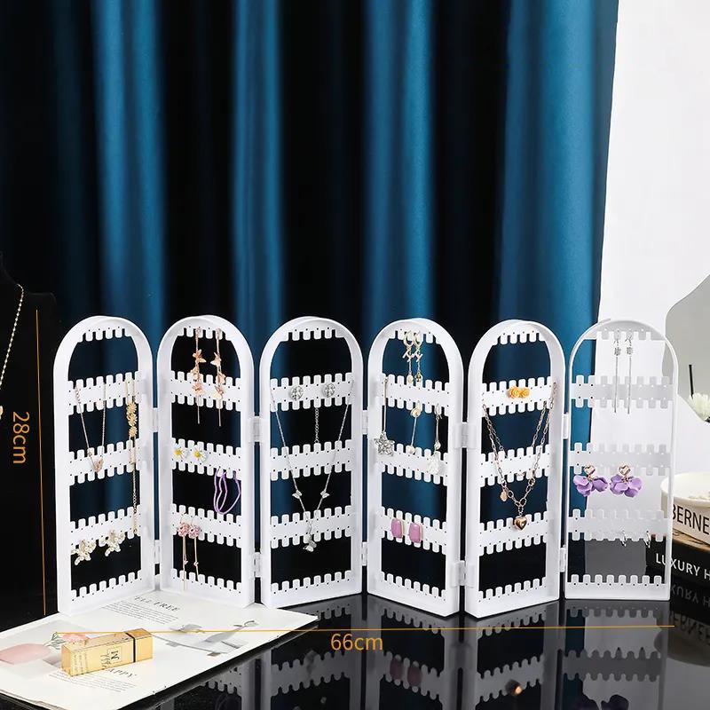 1Pcs Light Luxury Jewelry Storage Box Earring Necklace Multi-layer Dust Proof Desktop Container with Mirror Travel Cosmetic Organizer