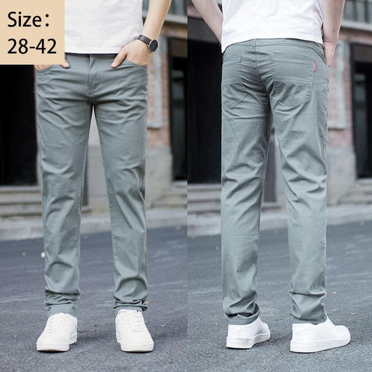 Summer Men's Thin Trousers Loose Trend Casual Pants Straight Straight Solid Color Trousers