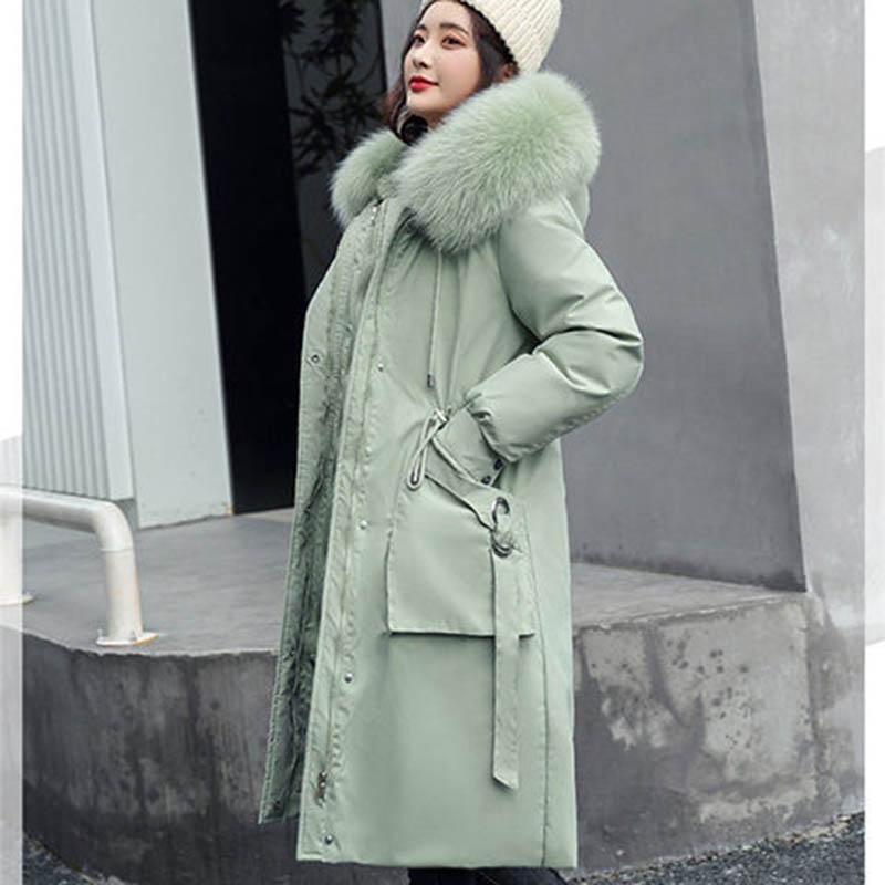 One-coat Three-wear Pie To Overcome Women's Mid-length Detachable Liner Cotton-padded Jacket with Velvet Thickening Waist Padded Jacket