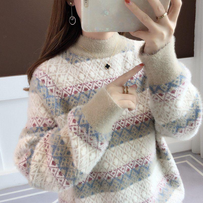 Women Oversized Knitted Sweater Batwing Sleeve Pullover Loose Outwear Tops