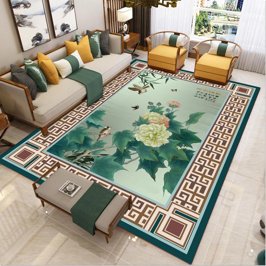 Home Living Room Carpet Sofa Coffee Table Cushion Large Area European-style Home Bedroom Full Bed Blanket Room New Chinese Style Floor Mat