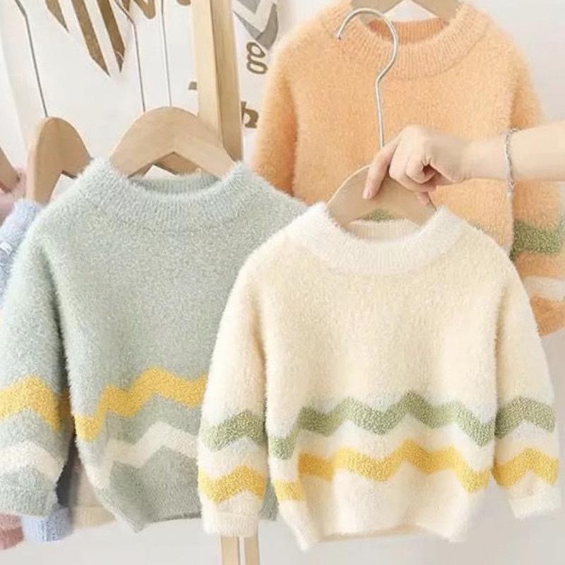 Children's Sweater Autumn and Winter Sweater Round Neck Long-sleeved Sweater Baby Baby Jacket