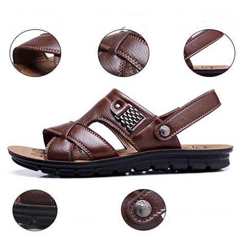 Leather Men's Sandals Summer Beach Shoes Men's Sandals Men's Shoes Leather Sandals and Slippers