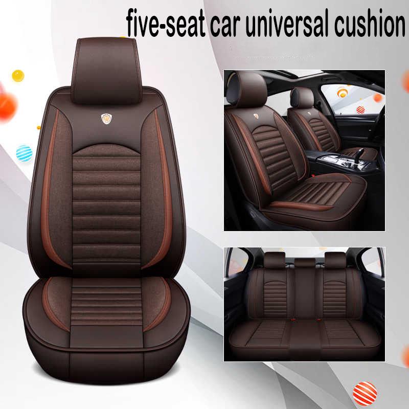 Fully-enclosed five-seat leather seat car seat cartoon four seasons universal car seat cover