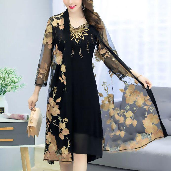 Women's Lace Mesh Stitching Sunscreen Clothes Mid-length Tops Large Size Solid Color Cardigan Shawl Summer Thin Coat