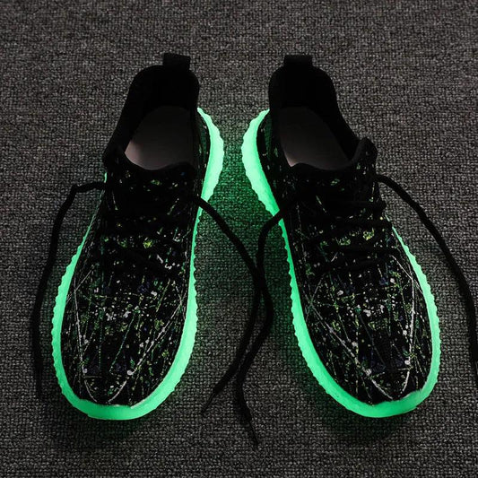 Men's Fluorescent Shoes Luminous Star Coconut Shoes Student Casual Sports Shoes Breathable Running Mesh Shoes Fitness Flying Shoes