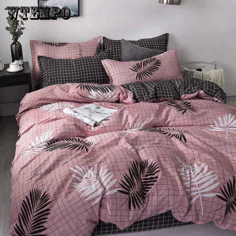 Concise Style Plants Bedding Sets Bed Sheet Duvet Cover Pillowcase Bedclothes