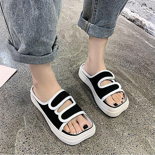 Ugly Cute Slippers Female Summer Outing Non-slip All-match Fashion Outer Wear Student Platform Sandals and Slippers