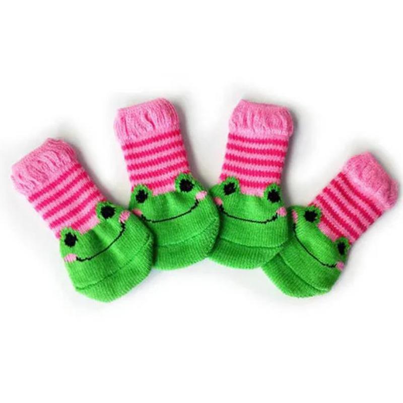 4 Packs of Dog Socks Anti-scratch Anti-dirty Non-slip Foot Cover Teacup Dog Teddy Cat Shoes Pet Dog Shoes Socks Comfy Walking Shoes Dog Cat Boot Socks