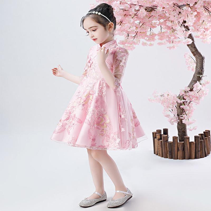 Girls Dress Cheongsam Chinese Style Improved Hanfu Children Princess Dress Girl Skirt Dress Summer