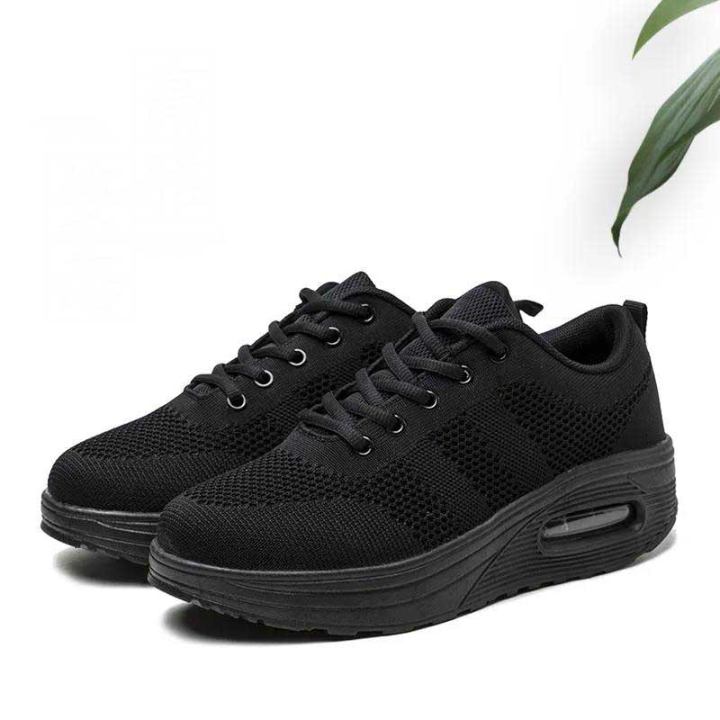 Spring and Summer Casual Shoes Women's Soft-soled Flying Woven Sneakers Fashion Breathable Rocking Shoes