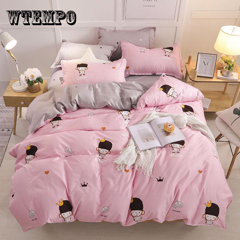 Casual Lattice 4Pcs Bedding Set Twin Full Queen King Size Bedroom Set Bedclothes Set