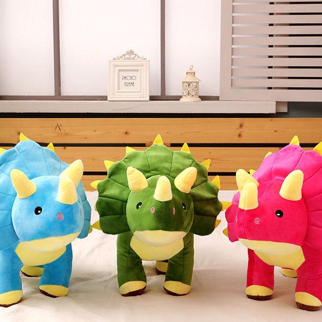 Lovely Dinosaur Plush Toy Soft Boy Triceratops Doll Jurassic Animal Doll Kids Birthday Present