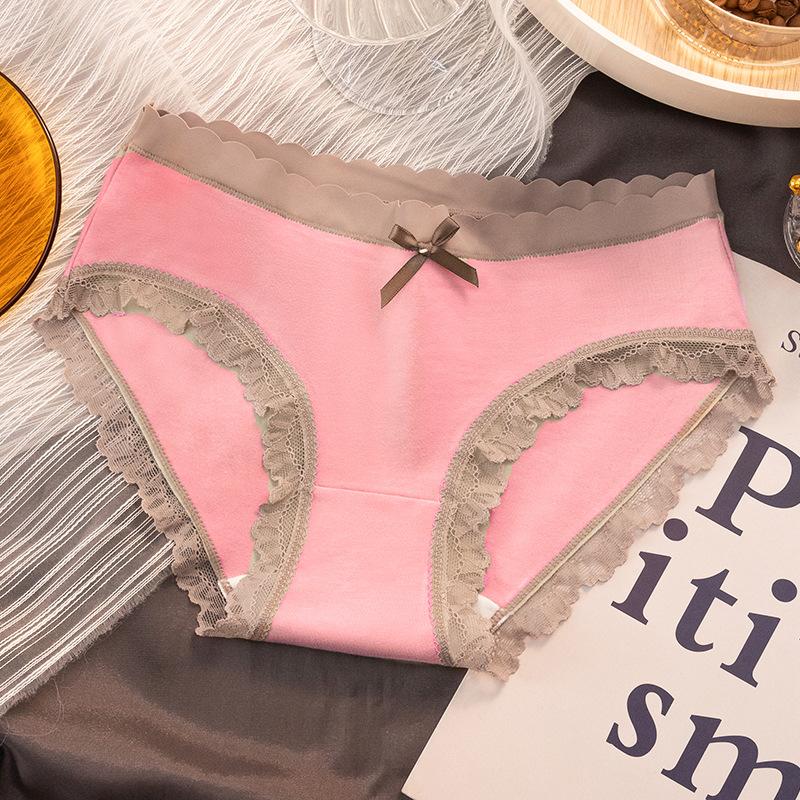 5Pcs/Set Women's Spring Summer Seamless Panties Ladies Breathable Cute Color Matching Underpants