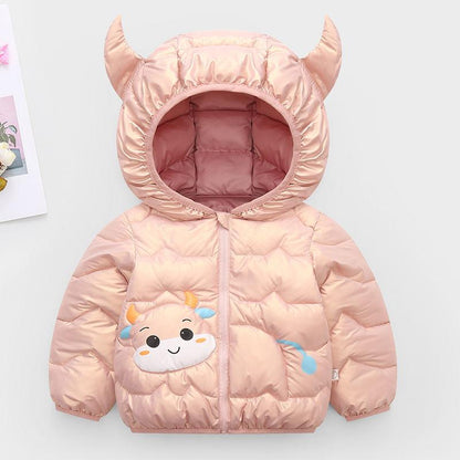 Children's Cotton-padded Clothes 2021 Autumn and Winter New Fashion Clothinng Unisex Baby Hooded Parka Boys Clothes Down Jacket