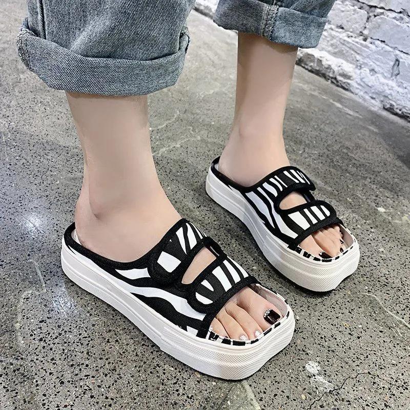 Ugly Cute Slippers Female Summer Outing Non-slip All-match Fashion Outer Wear Student Platform Sandals and Slippers