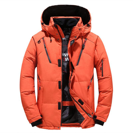 Winter Thick Down Jacket European and American Fashion Outdoor Leisure Warm Hooded Down Jacket