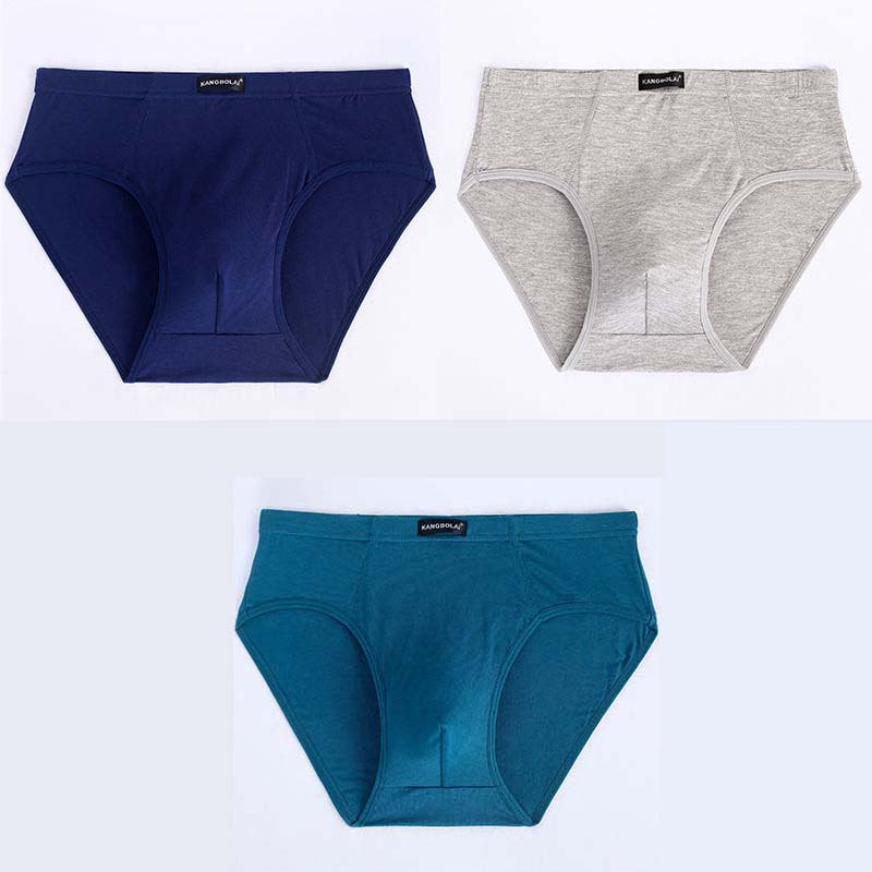 3 PCS Loose Large Size Men's Underwear Bamboo Fiber Triangle Shorts Multi Color Match