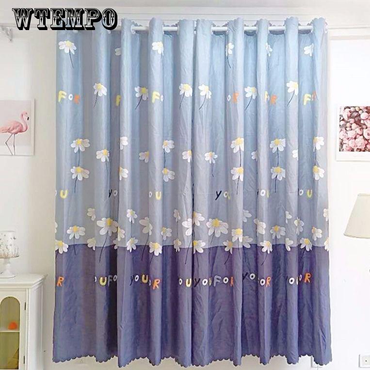 Bedroom Jacquard Weave Window Curtain Fashion Printed Washable Curtain Home Curtain