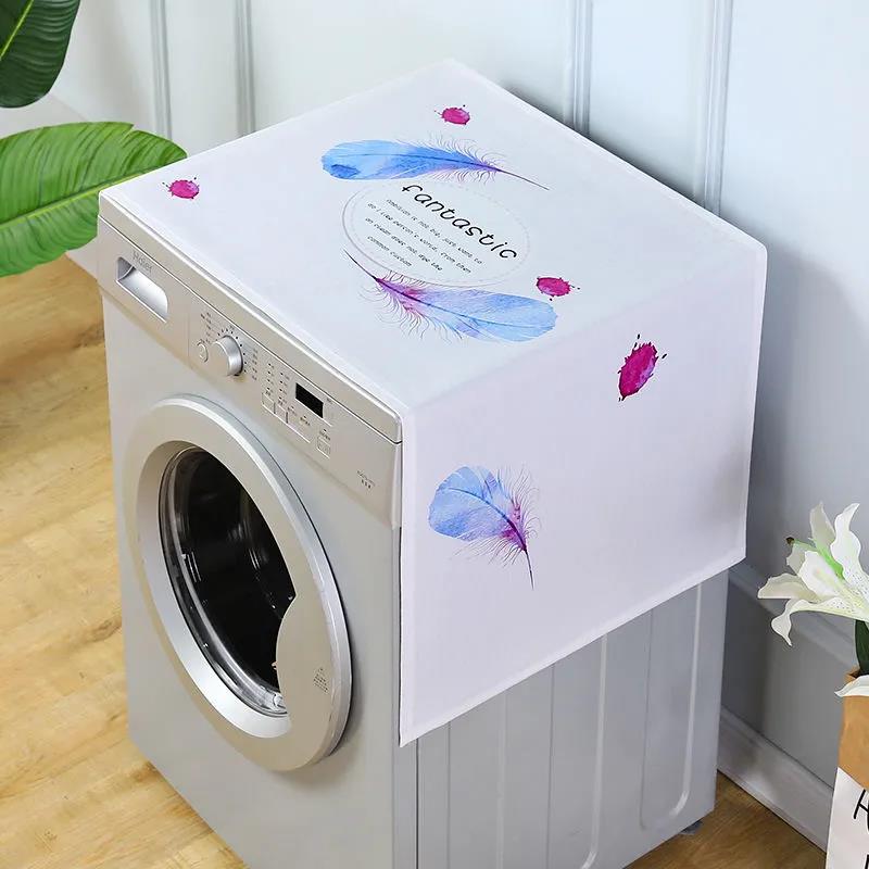 Washing Machine with Side Pocket Dust Cover Refrigerator Universal Cover Microwave Cover Dust Cover Flannelette Breathable Cover Towel Sundry Storage