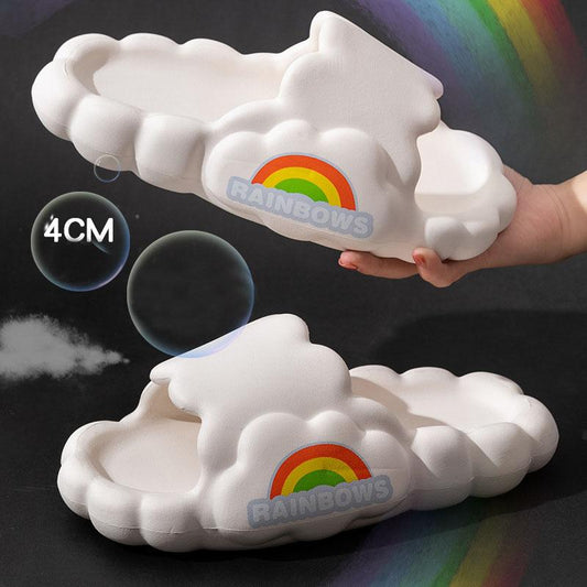 Slippers Women Cloud Summer Home Non-slip Couple EVA Thick Bottom Indoor Rainbow Sandals Men Summer Outer Wear