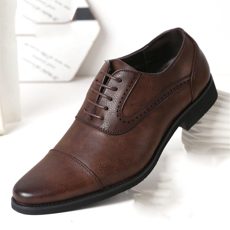 Business Dress Men Formal Shoes Wedding Pointed Toe Fashion Leather Shoes Flats Oxford Shoes for Men