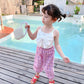 Summer Kids Cute Solid Vest Sleeveless Tops Korean Style Slash Neck Slim Camisole Inside Out for Children Girls