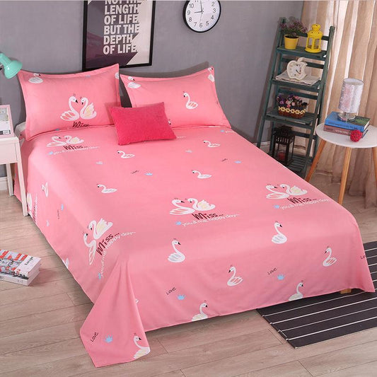 Three-piece Bedding Cotton Sheets Skin-friendly Soft and Simple One-piece Sheets Two Pillowcases Pure Cotton Mechanical Washing