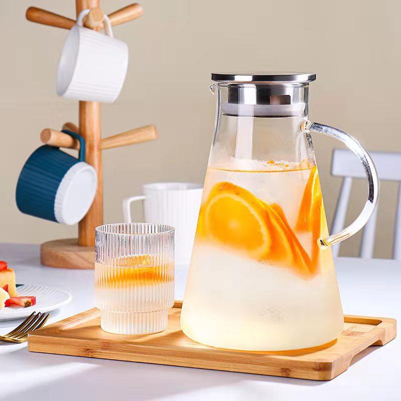 Cold Kettle Glass Kettle High Temperature Resistant Cold Water Cup Household Teapot Cool White Water Bottle Set Large Capacity