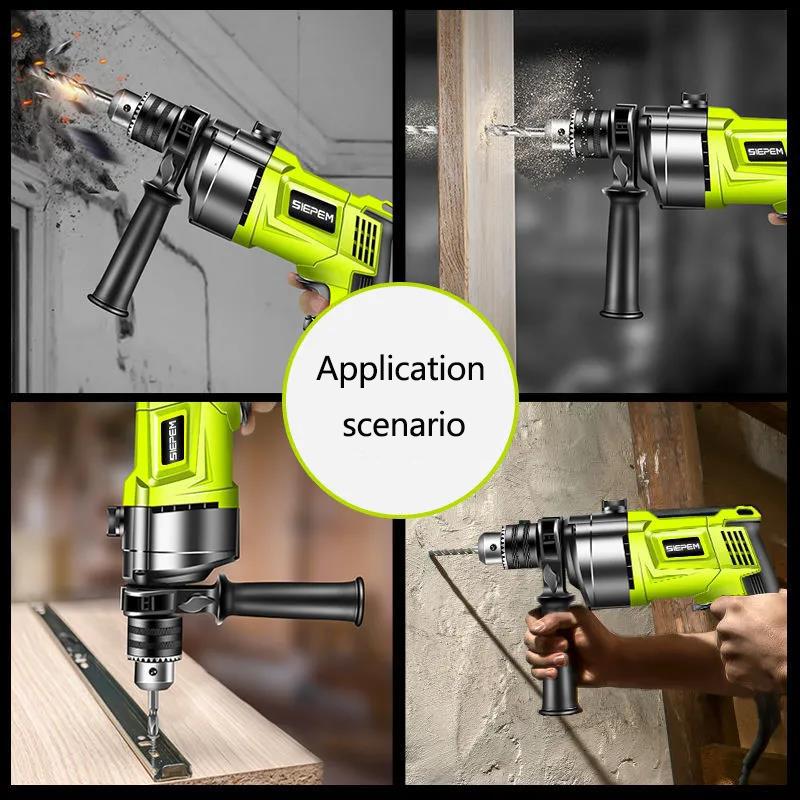 1200W Electric Drill Impact Drill Electric Screwdriver Plug-in Motor for Drilling Cutting and Grinding