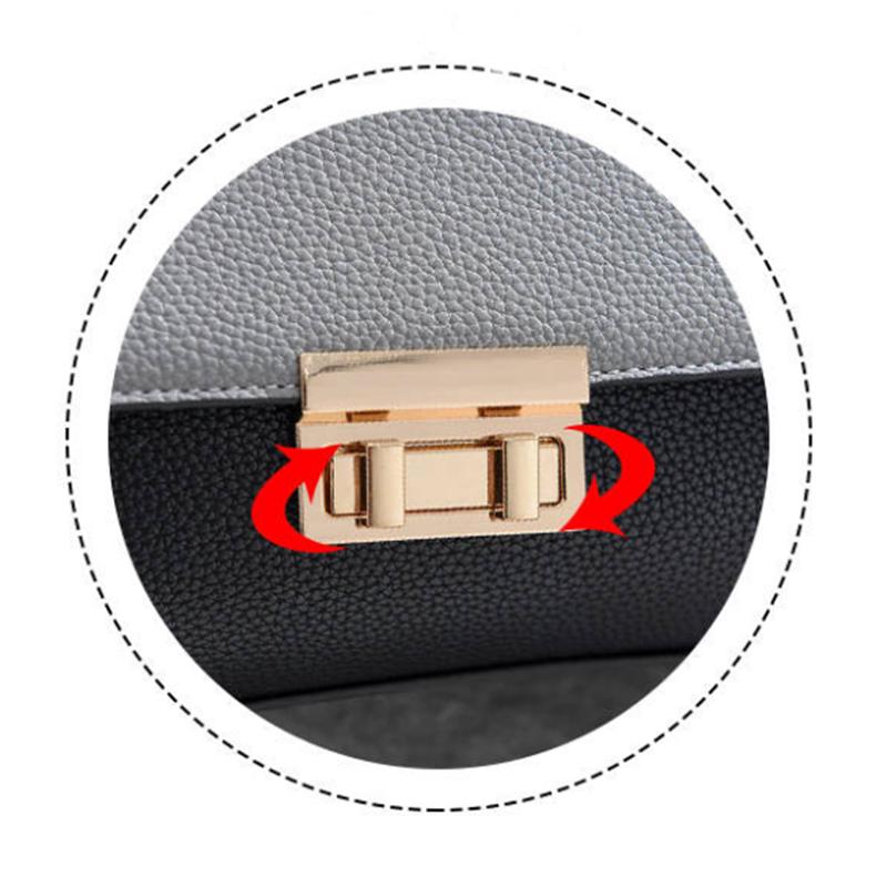 Crossbody Bag Women Red Leather Buckle Anti-theft Waterproof Large Capacity Shoulder Bag HandBag