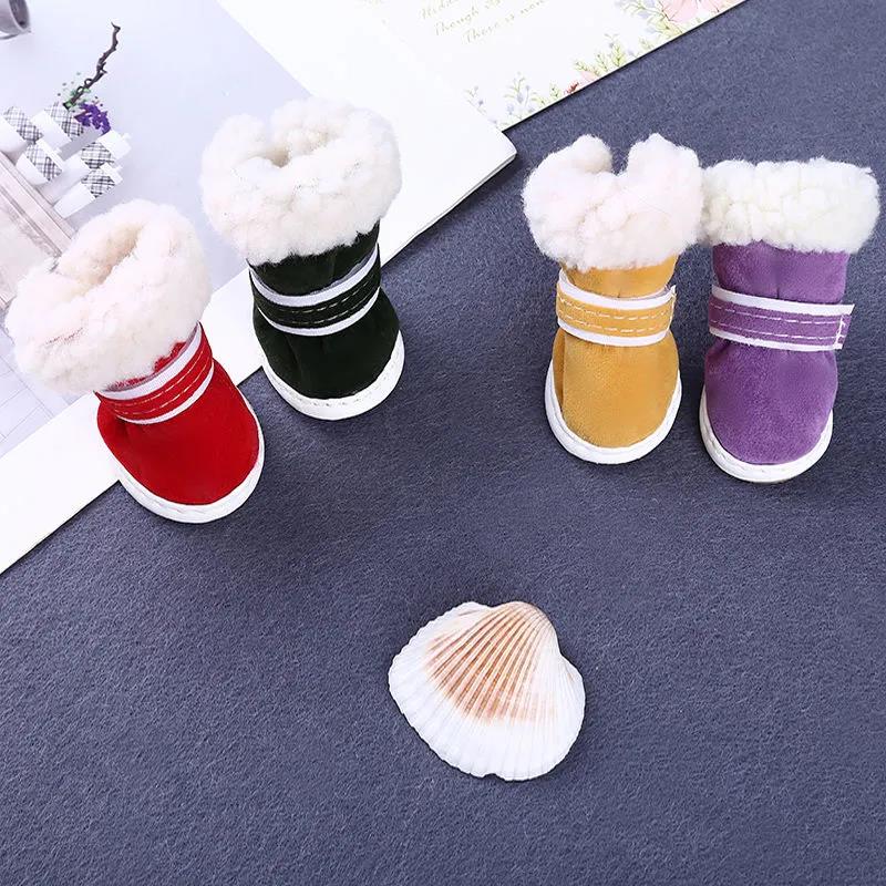 Dog Shoes Teddy Pomeranian Small Dog Anti-slip Set of 4 Comfortable Soft-soled Dog Bichon Pet Dog Four Seasons Shoes Outdoor Indoor Pet Dog Footwear