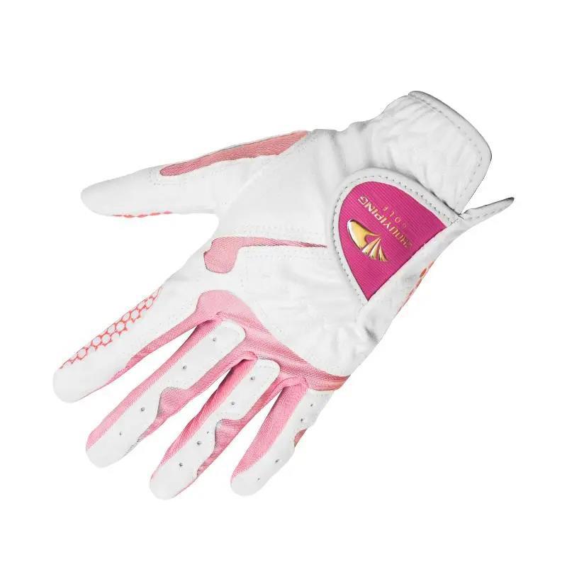 Golf Gloves Women's Hands 2 Colors Optional Microfiber Cloth Soft Non-slip Silicone Wear-resistant Breathable Gloves