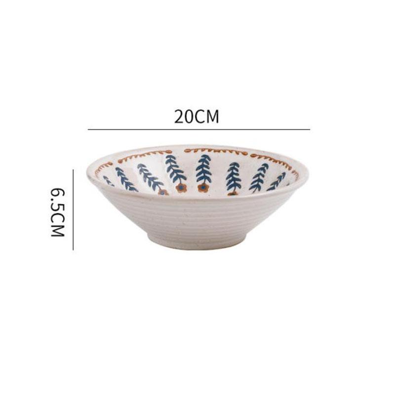 Creative Tableware Household Bowls and Plates Set Ceramic Plates Retro Literary Dishes Japanese-style Noodle Bowls Fish Dishes