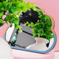 Women Cartoon Wooden Mirror Desktop Portable HD Thin Light Travel Out Household Essentials Single-sided Makeup Mirror