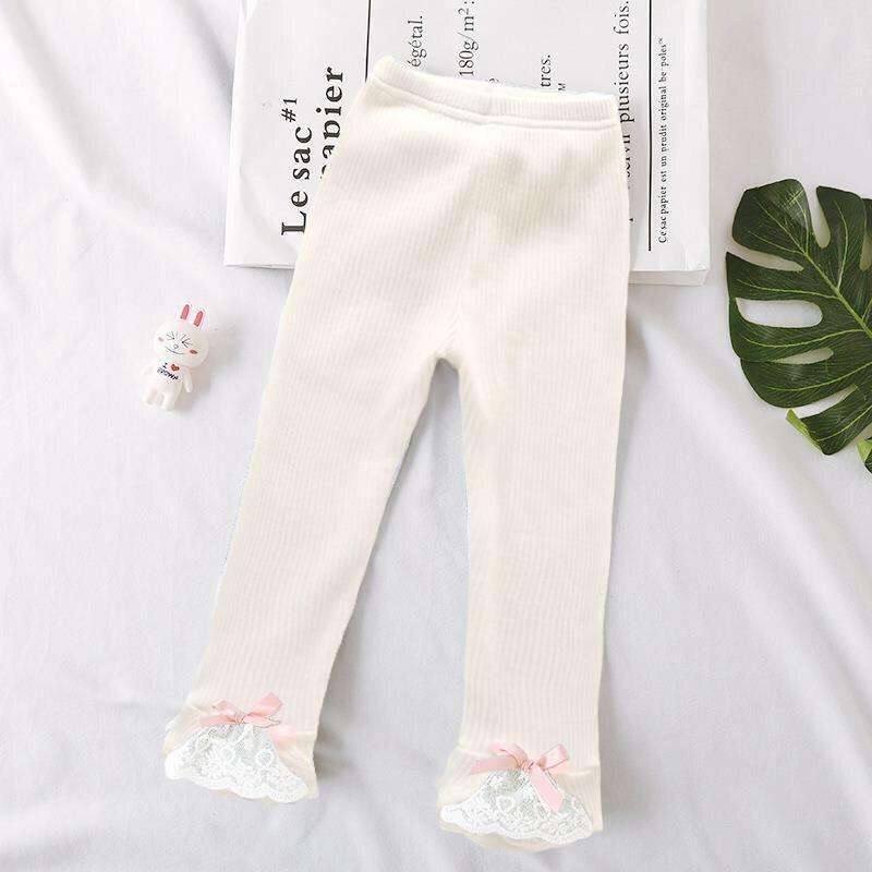 4 To 8 Years Spring Autum Cute Girl Trousers High Quality Cotton Girls' Leggings Soft Knitted Pants for Children's Legging