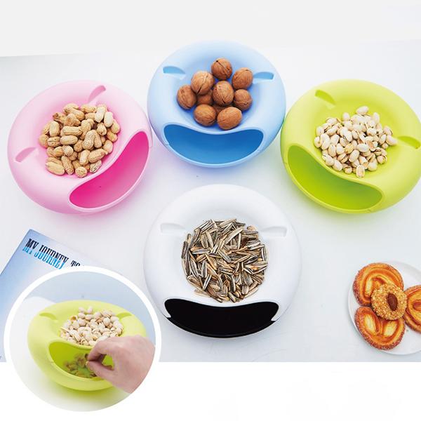 Creative Double-layer Melon Seed Plate Mobile Phone Bracket Dry Fruit Plate Living Room Household Fruit Box Seeds Nuts Storage Box