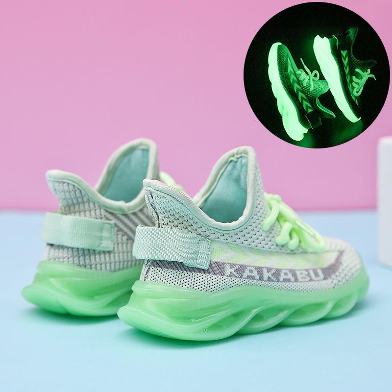 Parent Child Shoes Large Children's Coconut Shoes Night Lighting 2020 Breathable Mesh Shoes for Boys and Girls Soft Sole