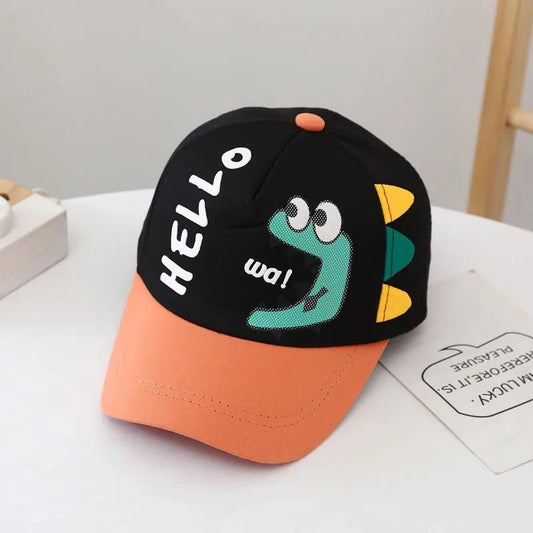 Children's Dinosaur Cartoon Baseball Hat Spring Autumn Thin Outdoor Casual Cap for Boys and Girls Child's Sunscreen Peaked Cap Sun Hat