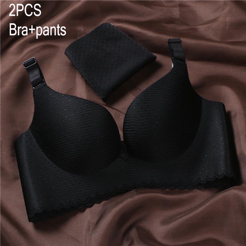 Women Wireless Thin Bra Breathable Sexy Lace Bra Sets Comfortable Underwear Lingerie Set